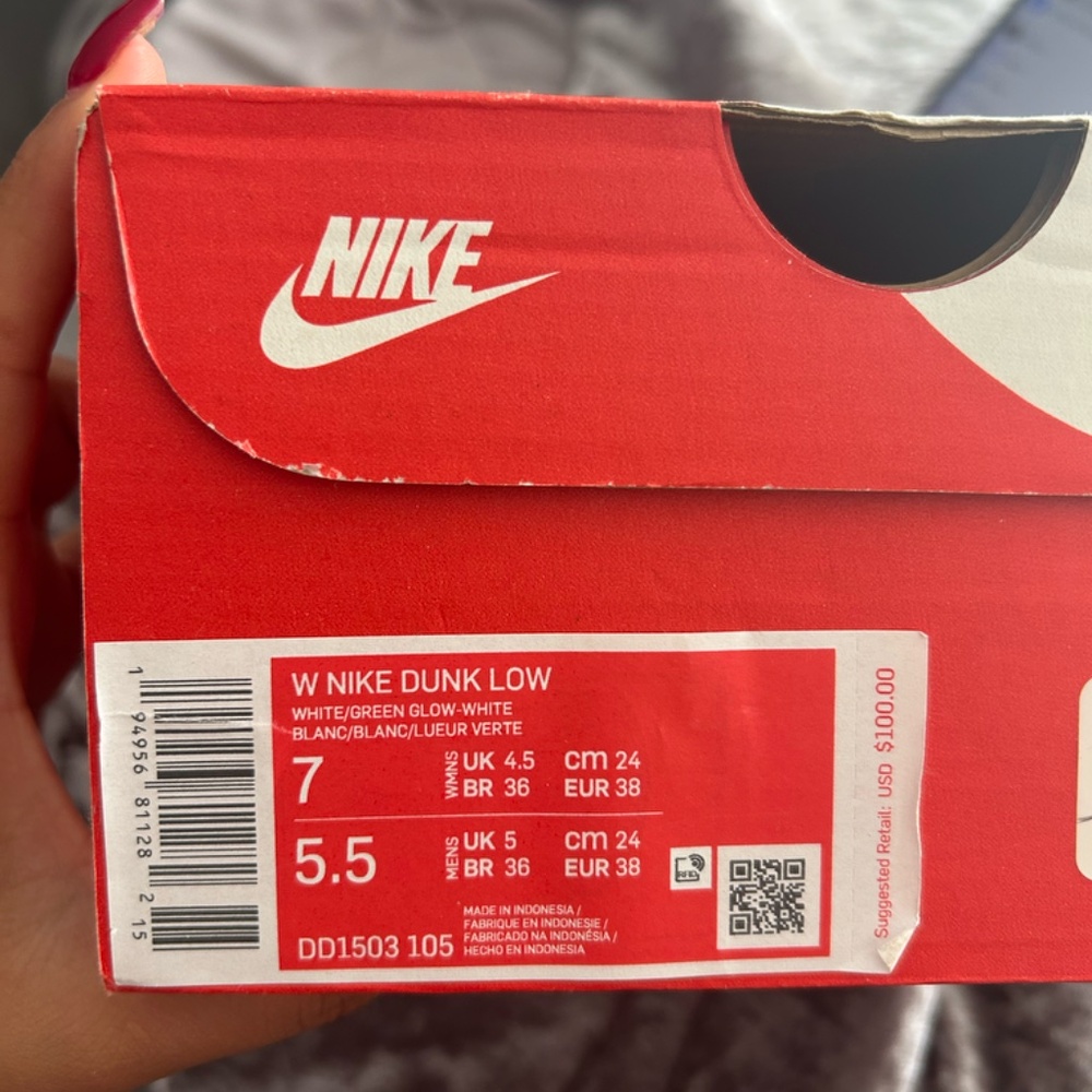 Nike Dunk Low "Green Glow" Sz 7 - Picture 6 of 6